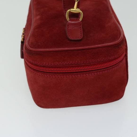 GUCCI Vanity Cosmetic Pouch Suede Red 032 1705 0141 Auth 66538 - Picture 3 of 16